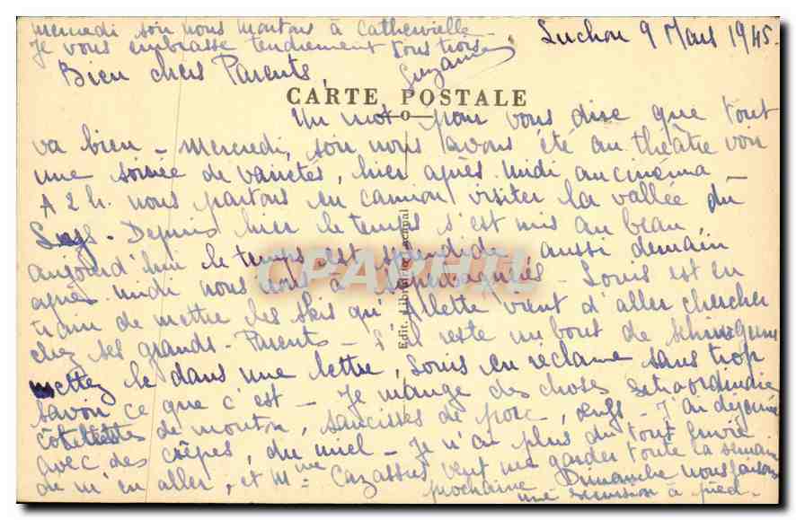 Luchon — Les Quinconces et Allées d'Etigny — éditeur non identifié, n° 13 — Rückseite