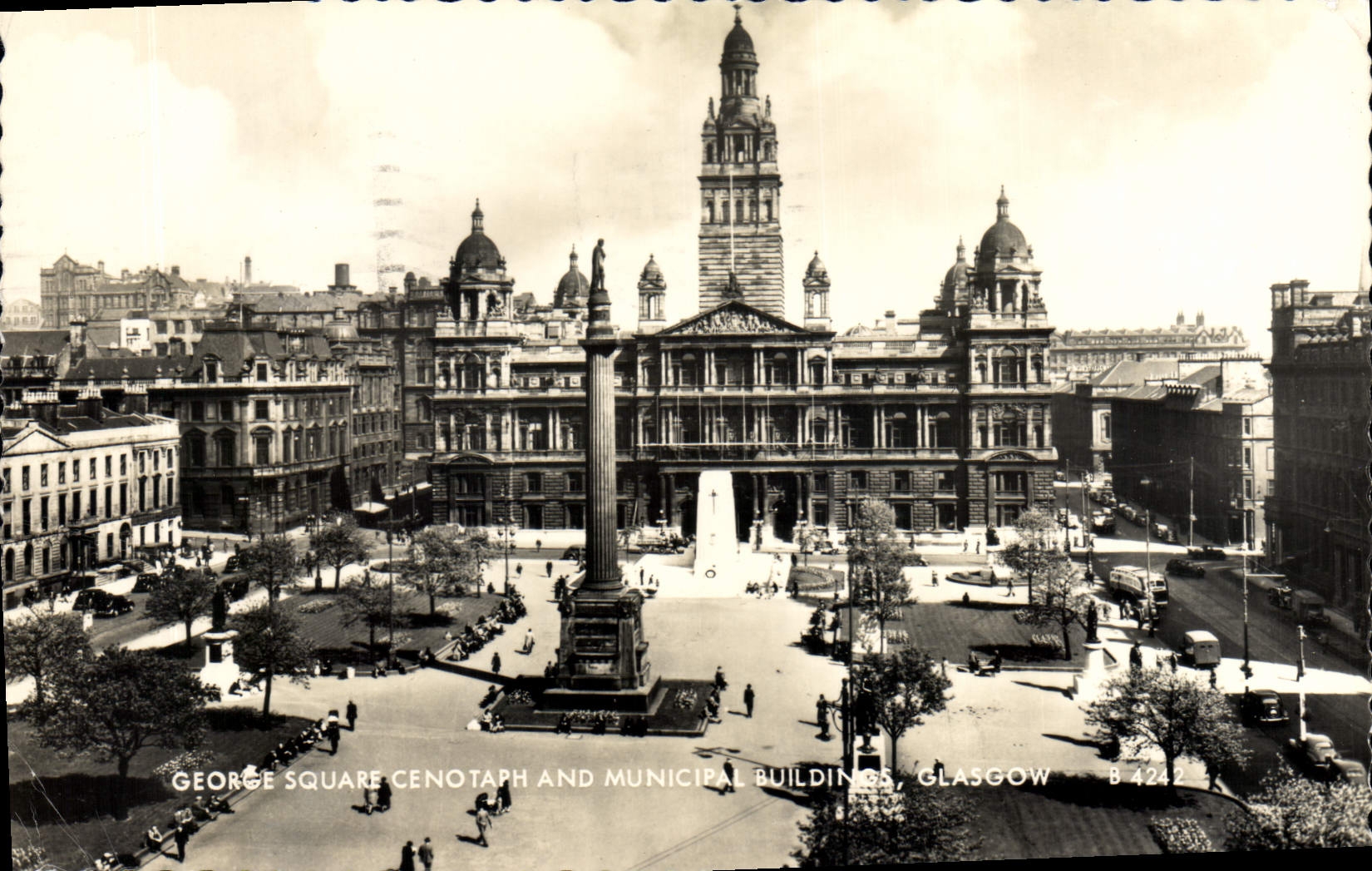 CPA George Square cenotaph and Municipal buildings Glasgow 