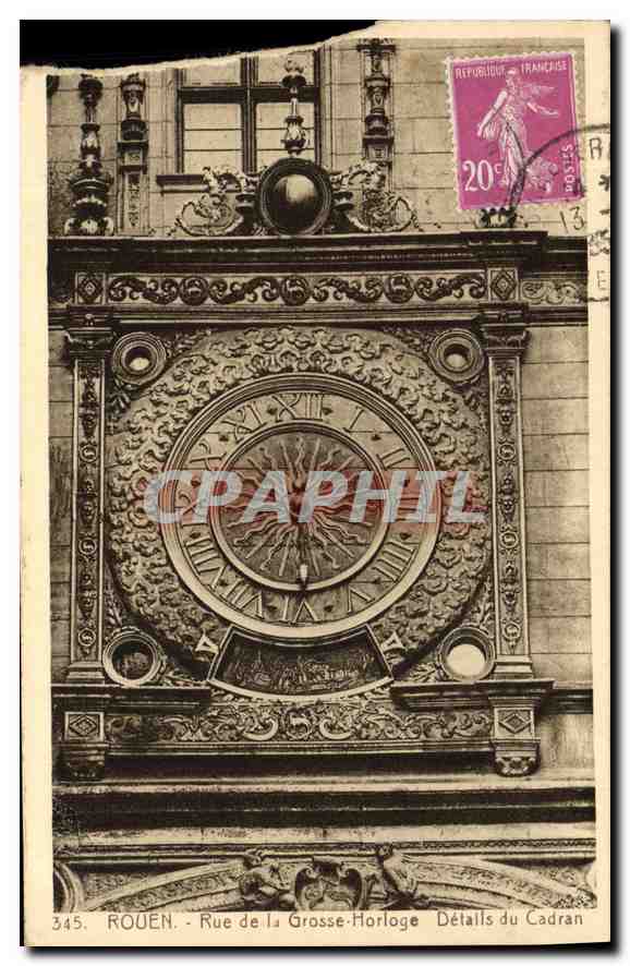 CPA Rouen Rue de la Grosse Horloge datails du Cadran 