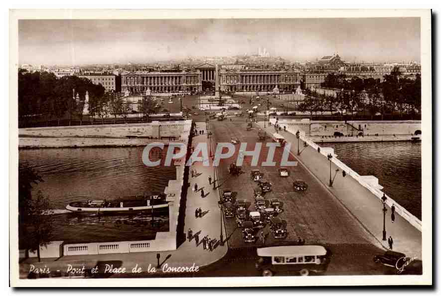 CPA Paris Pont et Place de la Concorde 