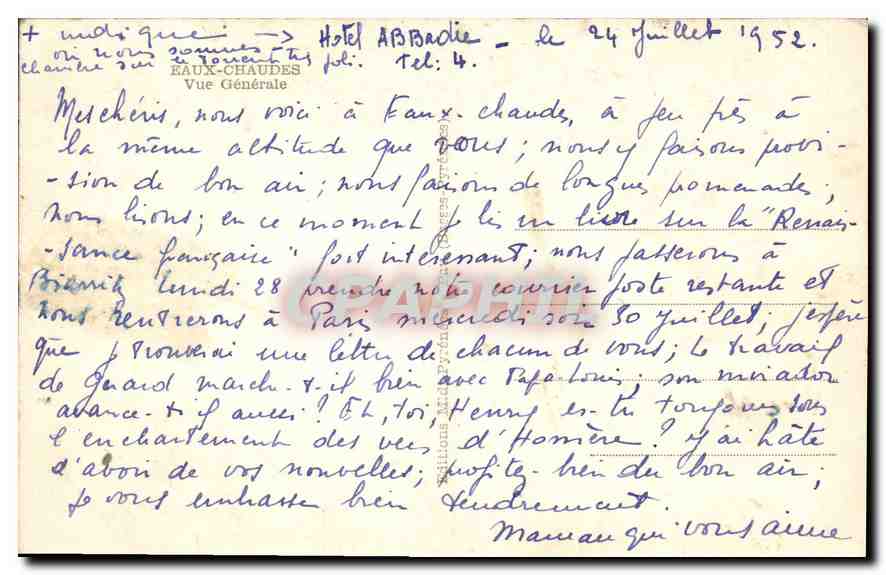 CPA Eaux Chaudes Vue Generale  — Rückseite