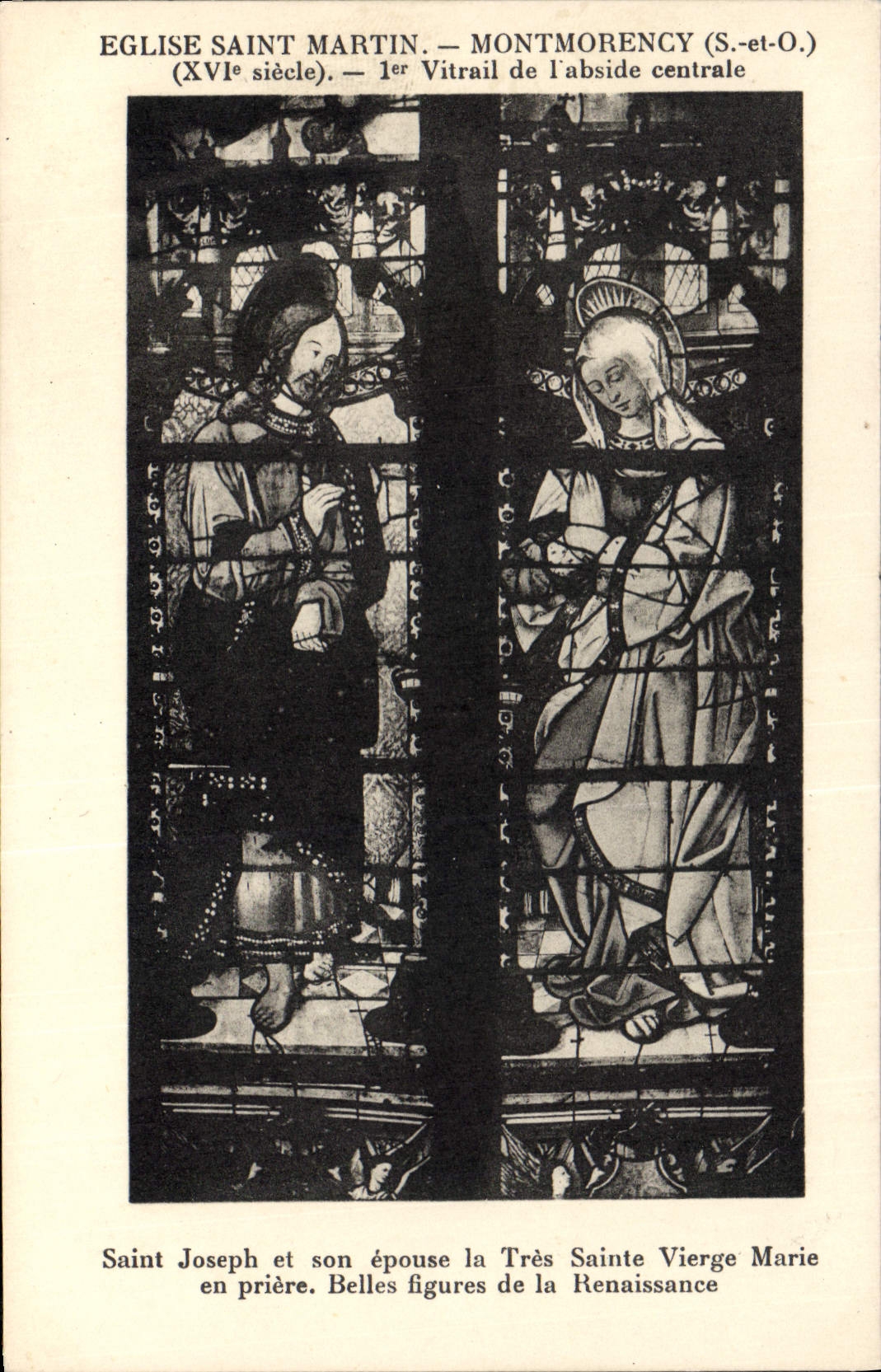 Église Saint-Martin — Montmorency (S.-et-O.) — 1er vitrail de l'abside centrale — XVIe siècle