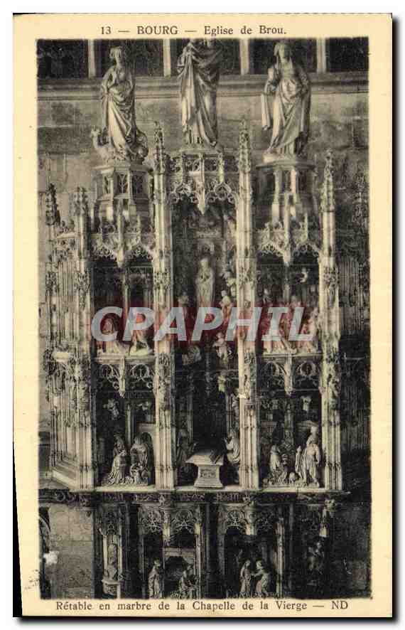 CPA Bourg Eglise de Brou Retable en marbre de la chapelle de la Vierge 