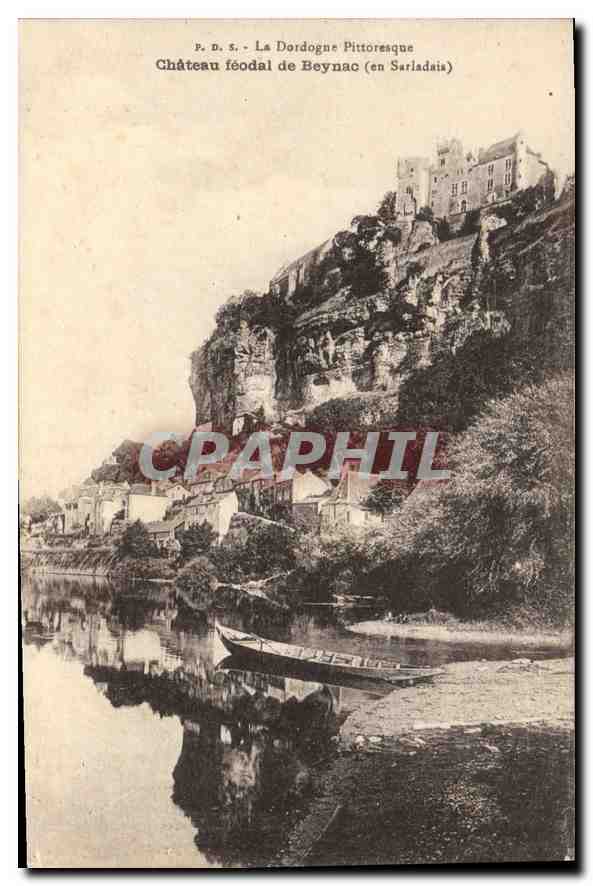 Feudal Castle of Beynac (in Sarladais) — La Dordogne Pittoresque — Phot. P. Daudin-Brilat