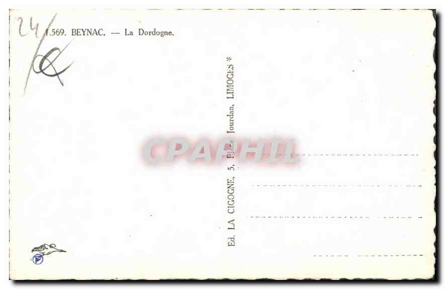 Beynac — La Dordogne — Éd. Jourdan, n° 1.569 — Verso