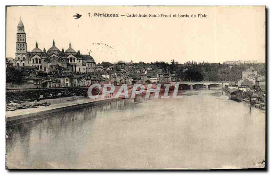 CPA Perigueux Cathedrale Saint Front et bords de l'Isle 