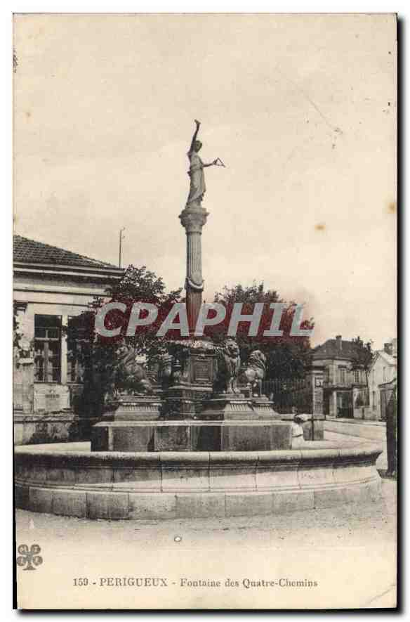 CPA Perigueux Fontaine des Quatre Chemins 