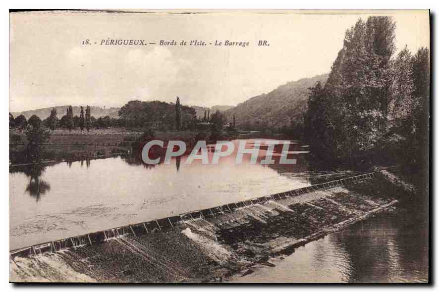 CPA Perigueux Bords de l'Isle Le Barrage 