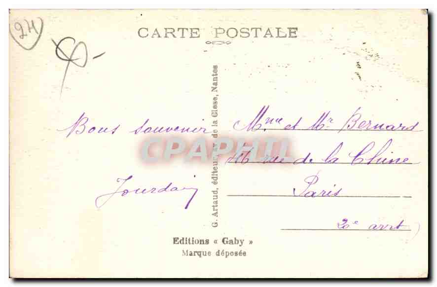 CPA Perigueux Interieur de la Cathedrale Saint Front Grande Nef  — Back