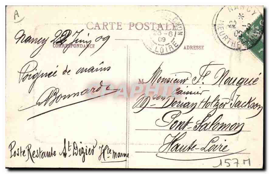 CPA Nancy Place Saint Jean Tramway — Rückseite