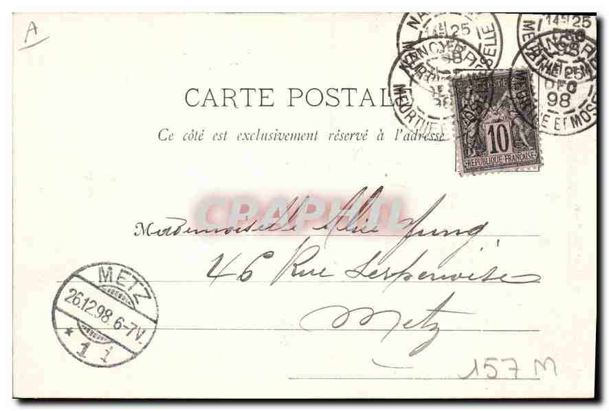CPA Nancy le 24th 1898 Jeanne D'Arc  — Rückseite