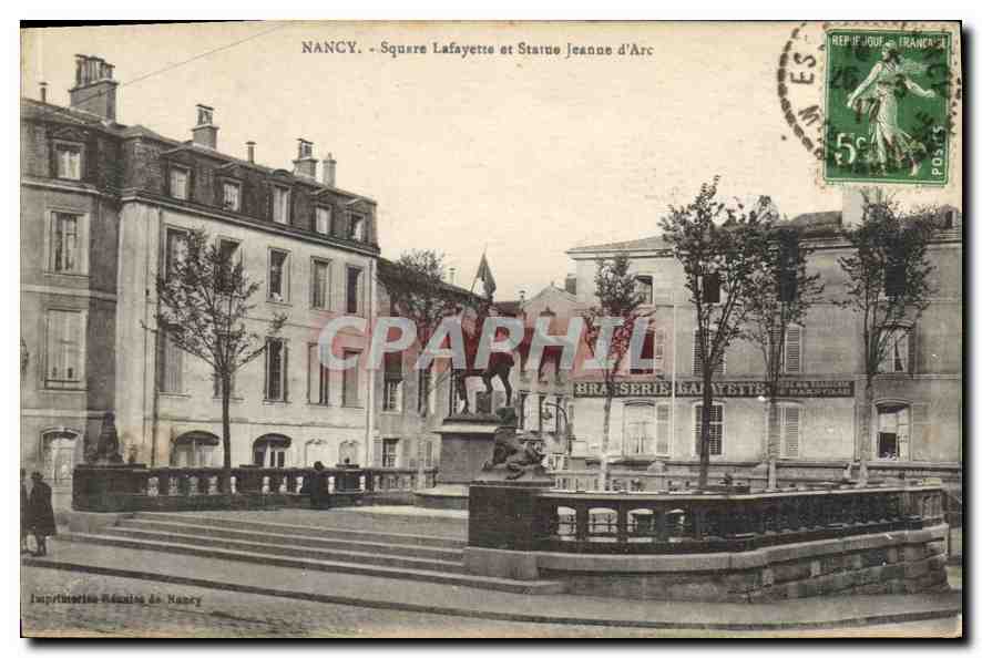 NANCY - Square Lafayette et Statue Jeanne d'Arc — Imprimerie Réunie de Nancy, série Lafayette