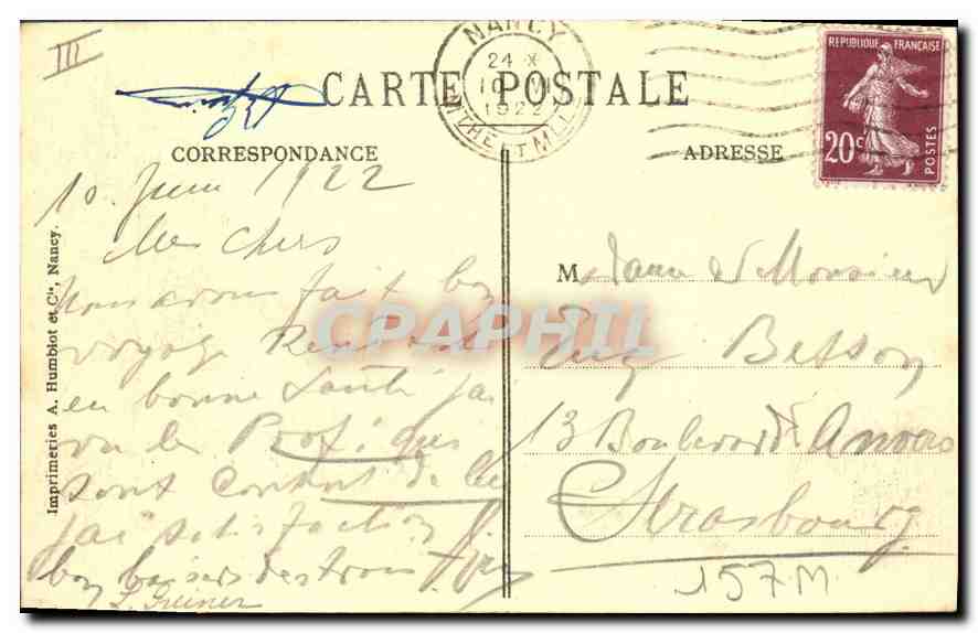 CPA Nancy La Gare Saint Jean  — Rückseite