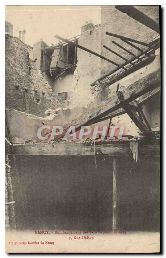 CPA Nancy Bombardement des 9 10 Septembre 1914 Rue Didion 