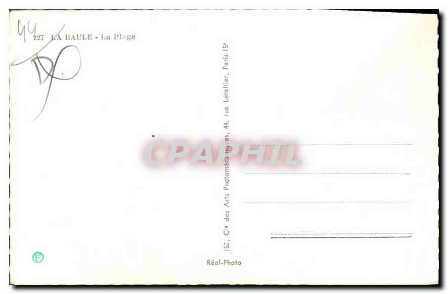 CPM La Baule La Plage  — Rückseite