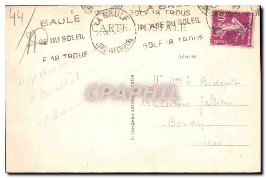 CPA La Baule sur Mer Loire Inf Vue sur la Plage vers Pornichet  — Rückseite
