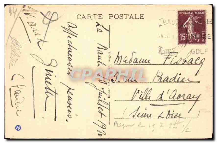 CPA La Baule sur Mer Loire Inf Vue generale de la Plage  — Rückseite