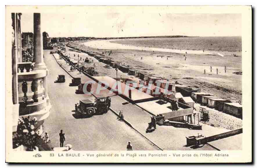 CPA La Baule Vue generale de la Plage vers Pornichet Vue prise de l'Hotel Adriana
