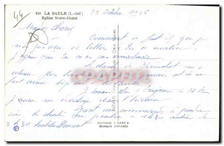 CPM La Baule L Inf Eglise Notre Dame  — Back