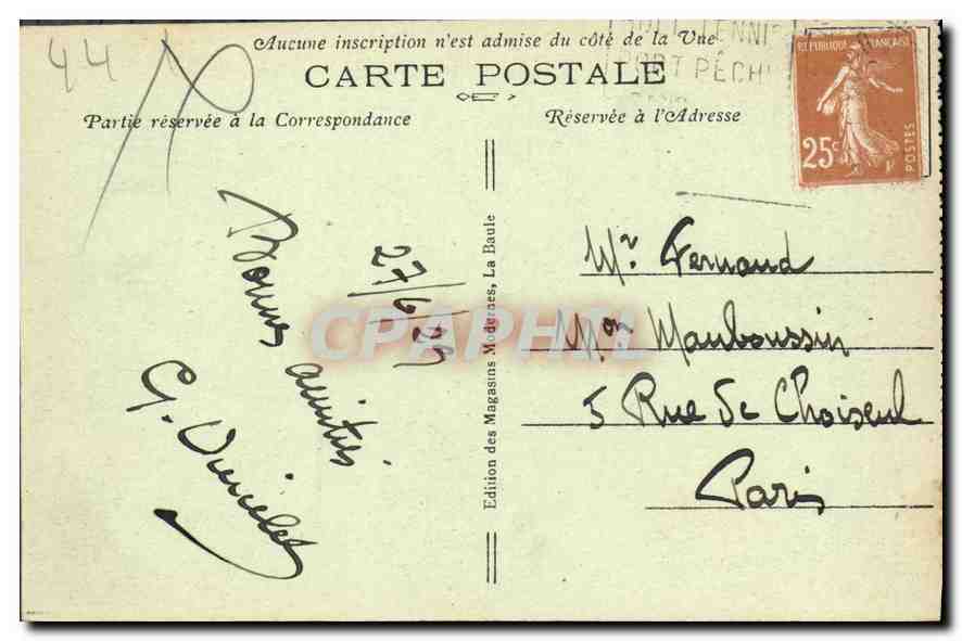 CPA La Baule sur Mer Loire Inf L'Avenue Pavie  — Rückseite