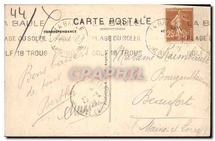 CPA La Baule sur Mer L Inf La Nouvelle Gare  — Rückseite