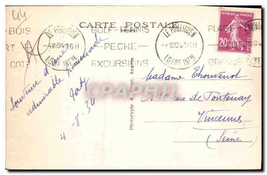 CPA La Baule sur Mer Loire Inf L'Esplanade du Casino  — Rückseite