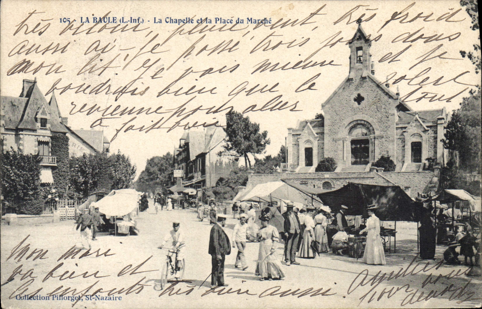 La Baule (L.-Inf.) - Die Kapelle und der Marktplatz — Sammlung Pillorget, St-Nazaire