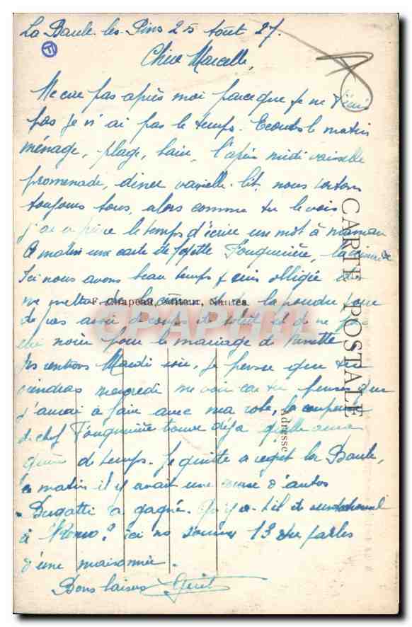 CPA La Baule sur Mer Loire Inf L'Hotel Royal  — Rückseite
