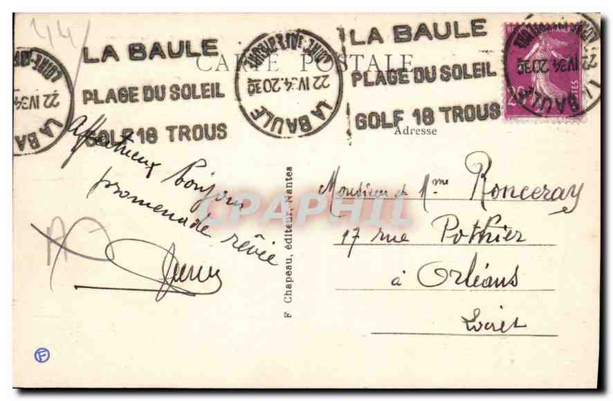 CPA La Baule sur Mer Loire Inf Sur le bord de la Plage  — Rückseite