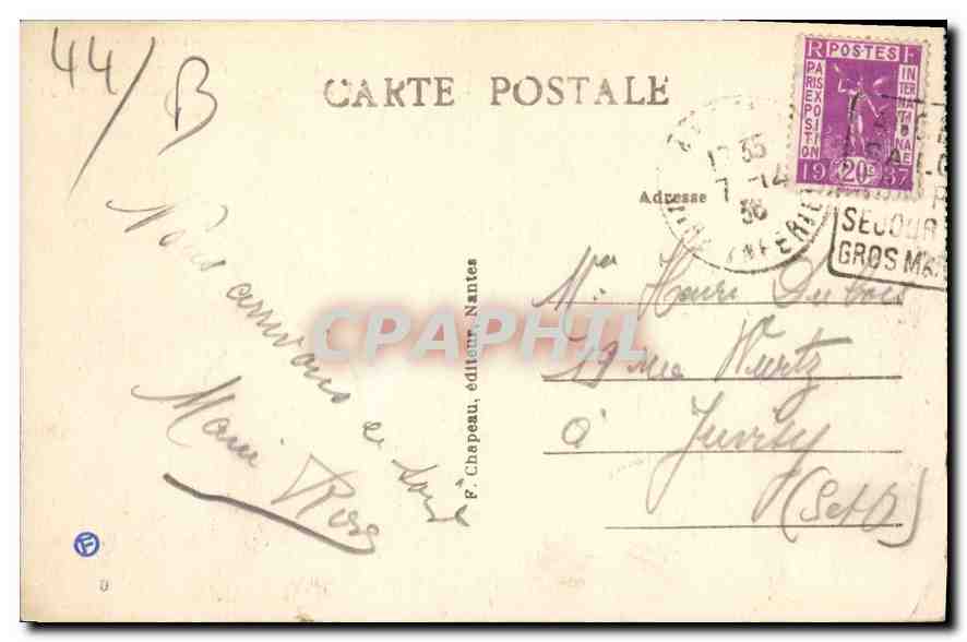 CPA La Baule sur Mer Loire Inf Esplanade du Casino devant l'Hermitage  — Back