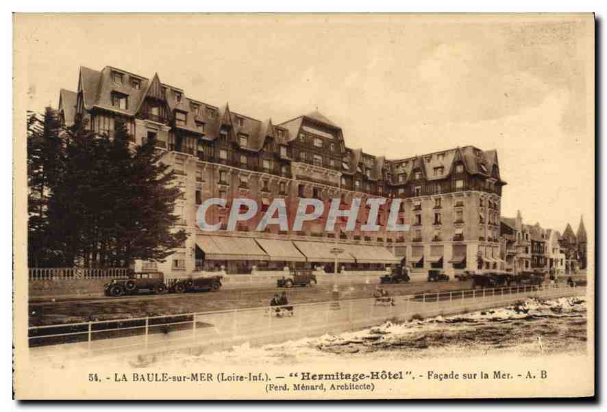 CPA La Baule sur Mer Loire Inf Hermitage Hotel Facade sur la Mer 