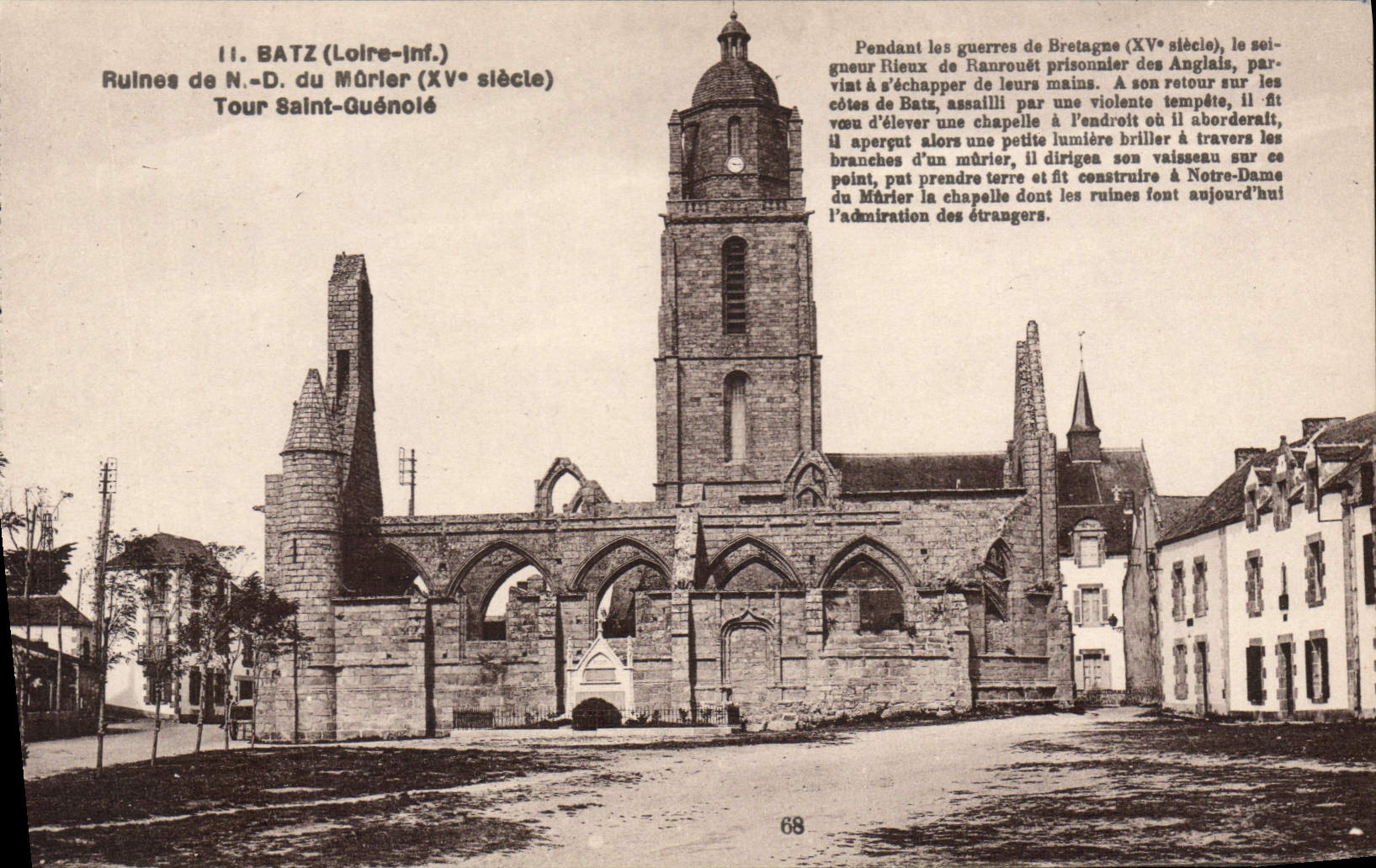 CPA Batz Loire Ruines de Notre Dame du Murier Tour Saint Guenole 