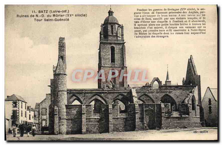 CPA Batz Loire Ruines de Notre Dame du Murier Tour Saint Guenole 