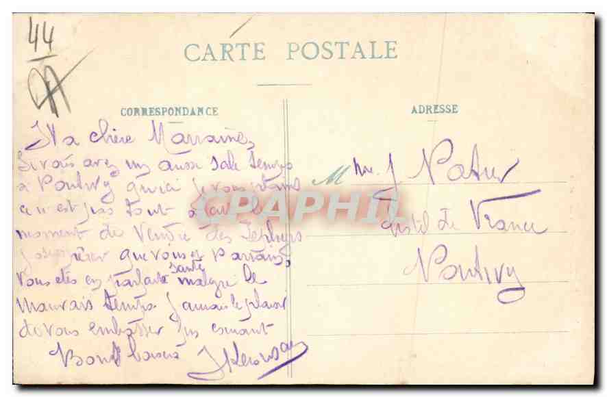 CPA Le Bourg de Batz Costumes de Maries Mariage — Rückseite