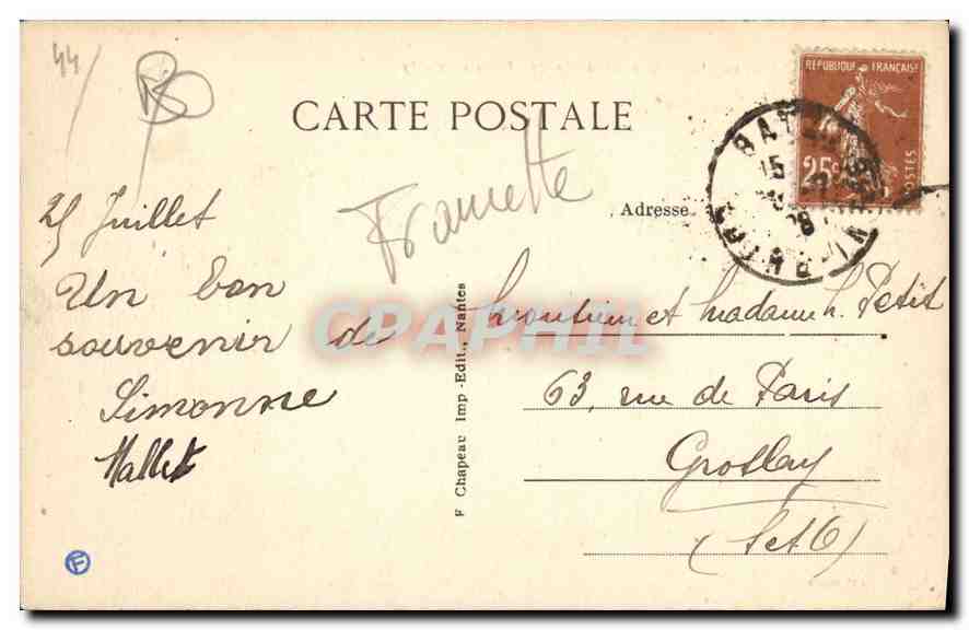 CPA Batz Loire Vue generale des Marais Salants  — Rückseite