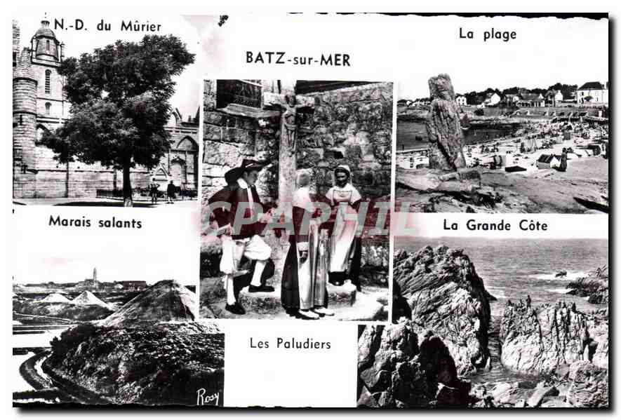 CPA Batz sur Mer La Plage Notre Dame du Murier La Grande Cote Marais salants Les Paludiers 