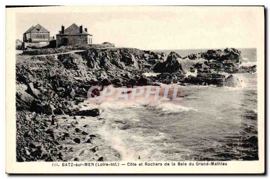 CPA Batz sur Mer Loire Cote et Rochers de la Baie de Grand Mathieu 
