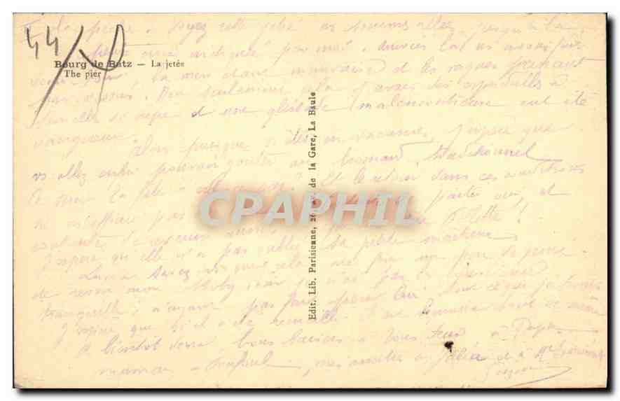 CPA Bourg de Batz La jetee  — Back