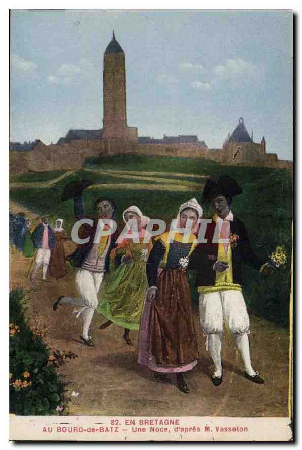 CPA En Bretagne Au Bourg de Batz Une noce Mariage Vasseton