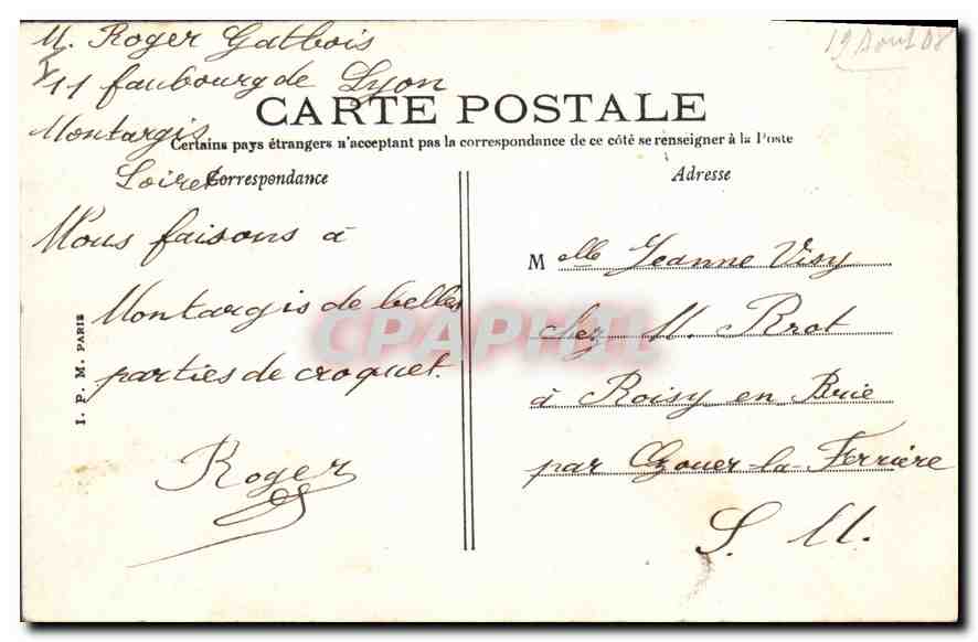 CPA Foret de Montargis Poissons — Rückseite