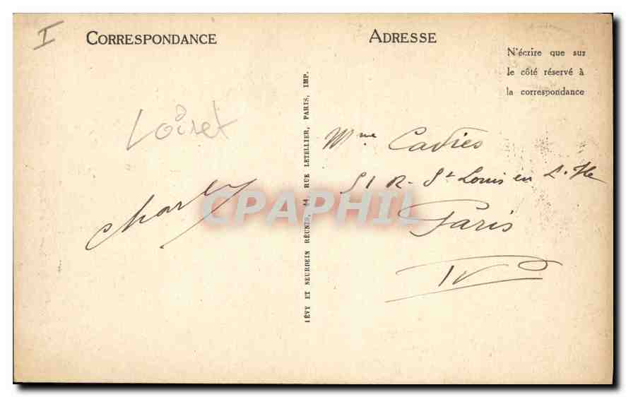CPA Montargis Le Chateau  — Rückseite