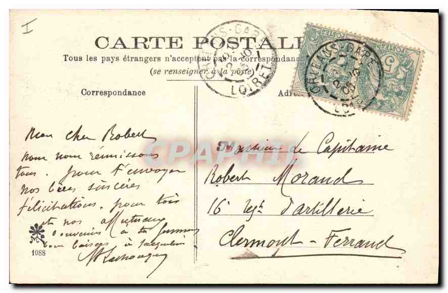 CPA Orleans Jeanne d'Arc ecoutant ses Voix par Chapu — Rückseite