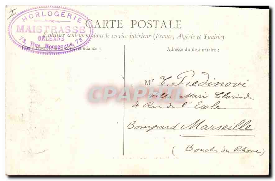 CPA Orleans Place du Martroi  — Verso