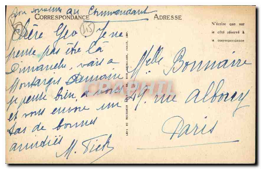 CPA Chatillon Coligny Puits de Jean Goujeon  — Rückseite