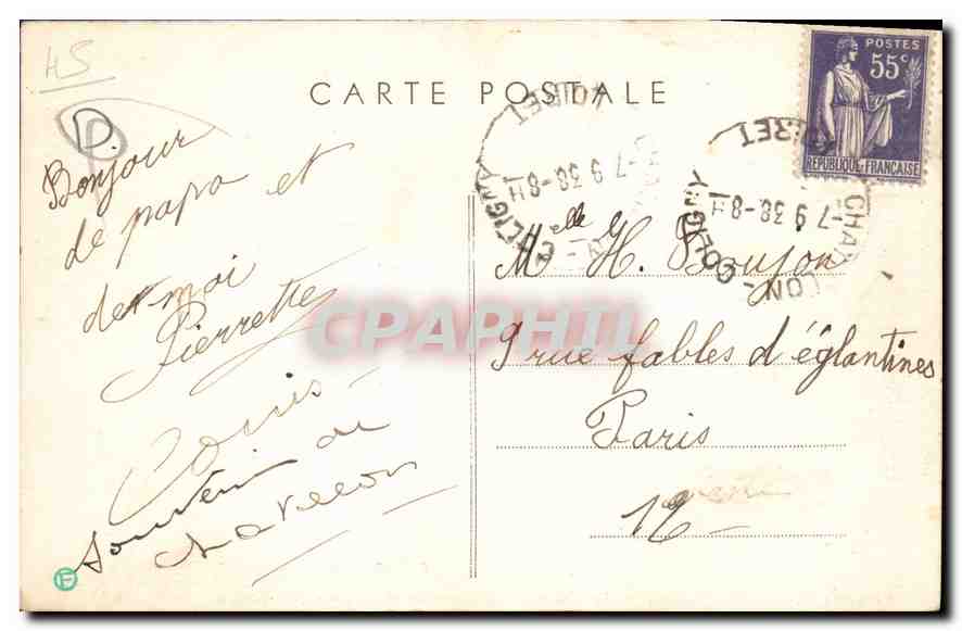 CPA Chatillon Coligny Loiret Le Chateau L'Orangerie et le puits Jean Goujon  — Back