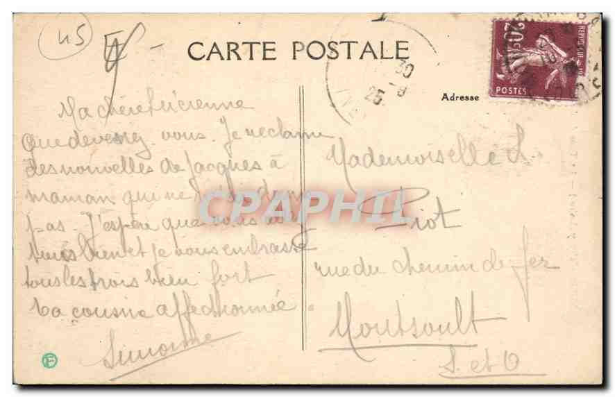 CPA Chatillon Coligny Loiret La Tour du Jardin Becquerel  — Rückseite