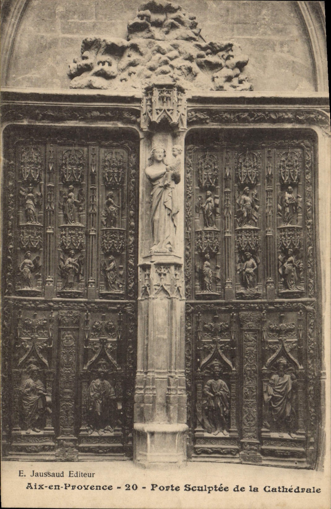 Sculpturierte Türe der Kathedrale — Aix-en-Provence — Verlag E. Jaussaud - 20
