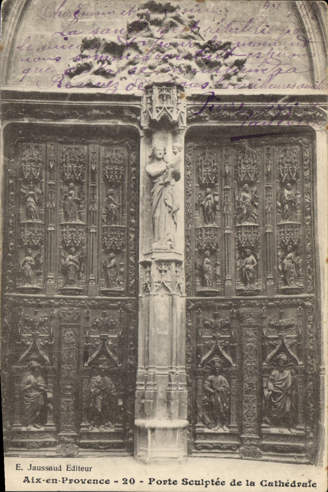 Porte Sculptée de la Cathédrale — Aix-en-Provence — E. Jaussaud Editeur - 20