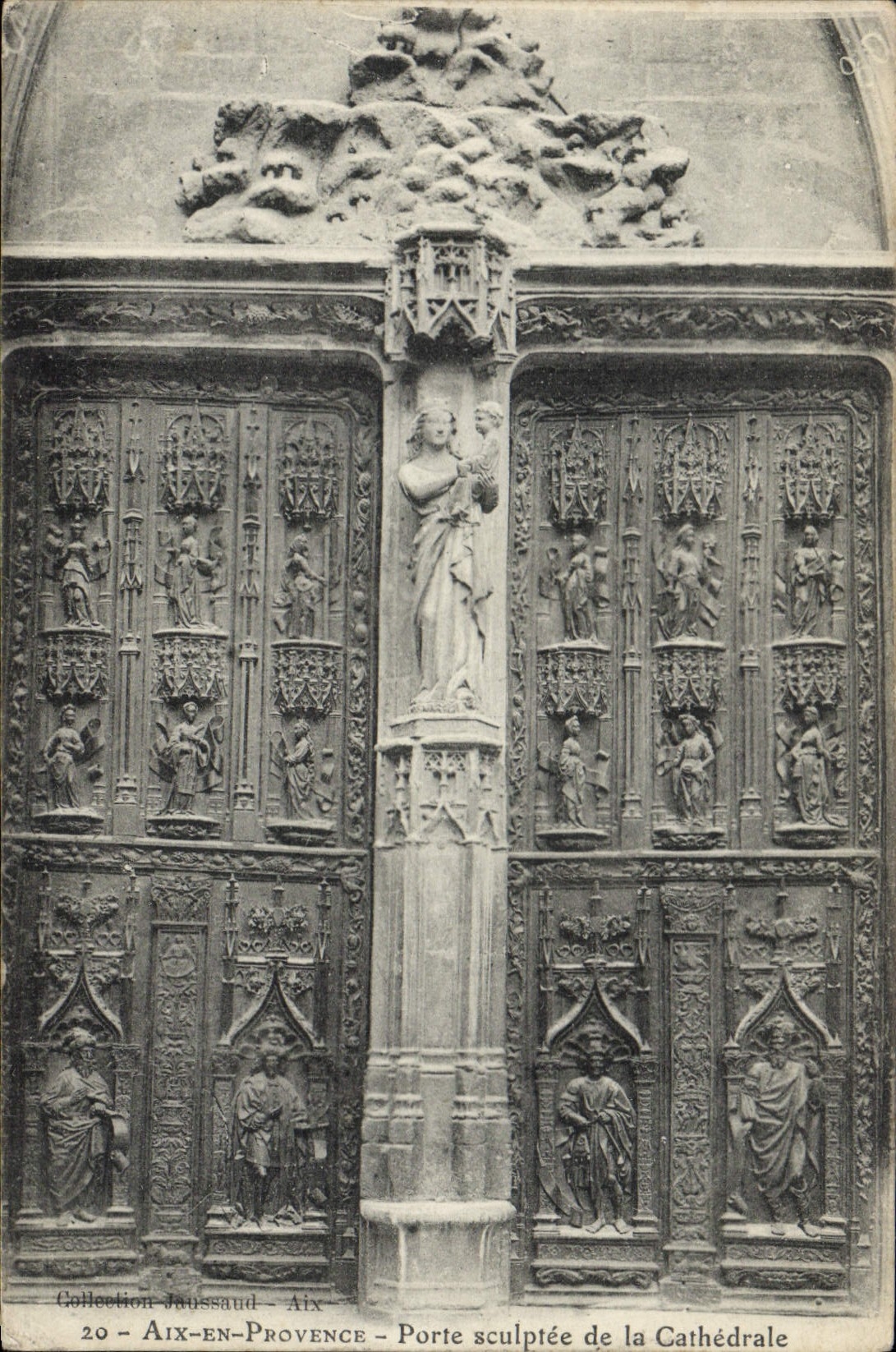 Aix-en-Provence — Porte sculptée de la Cathédrale — Collection Jaussaud