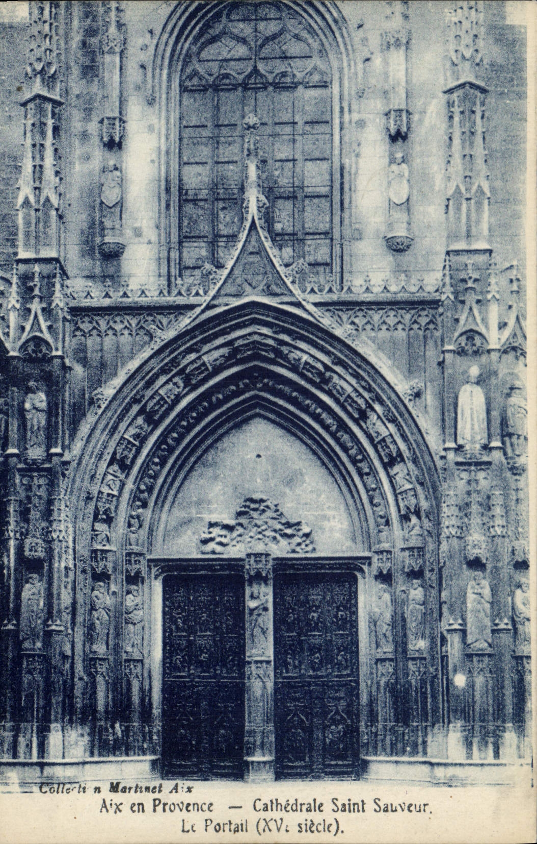 Aix-en-Provence — Kathedrale Saint Sauveur. Der Portal (15. Jahrhundert). — Sammlung Martinet Aix